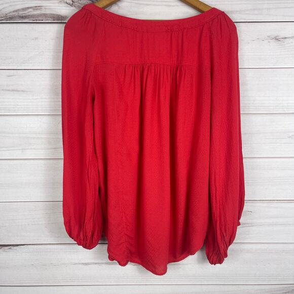 Womens Maeve by Anthropologie Boho Tunic 3/4 Sleeve Top Red‎ 4 - Picture 7 of 7